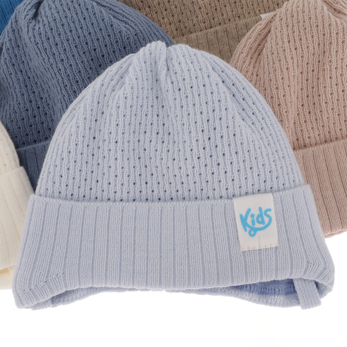 Czapka jesienna, wiosenna dla chłopca, błękitna, wiązana Galvani