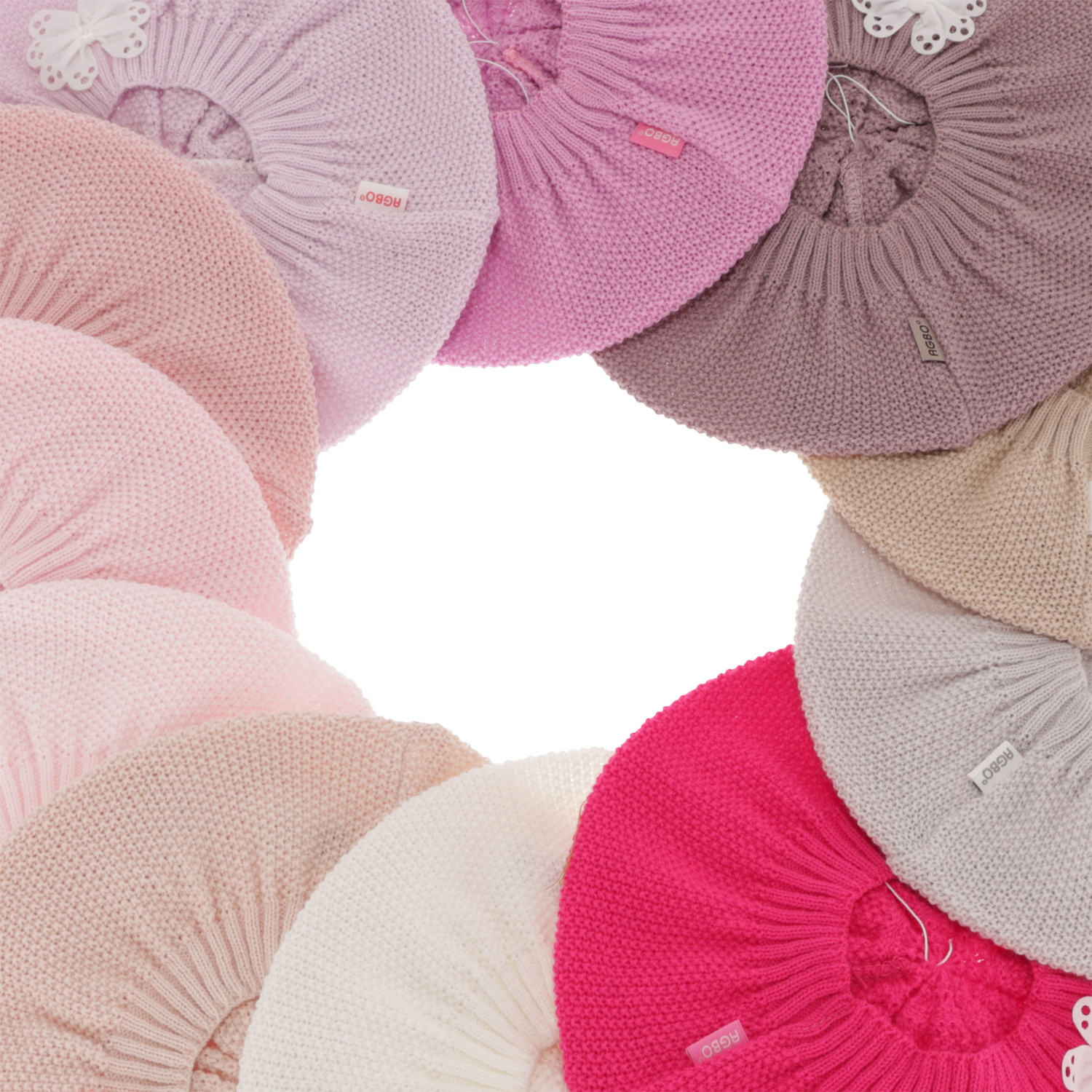 Beret dla dziewczynki jesienny, wiosenny, różowy, Costanza