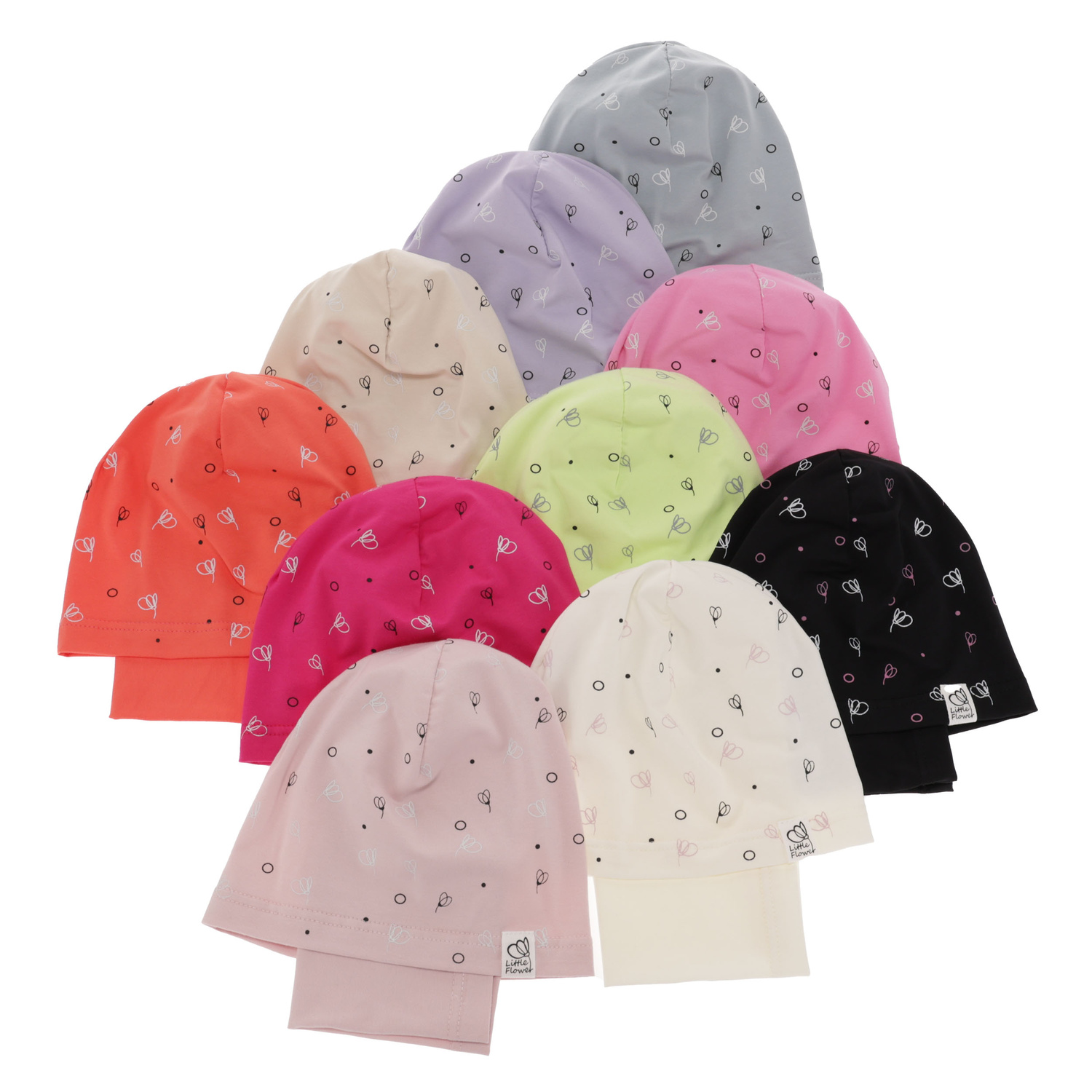 Czapka i komin dla dziewczynki jesienny, wiosenny komplet, limonkowy, bawełniany Fiora