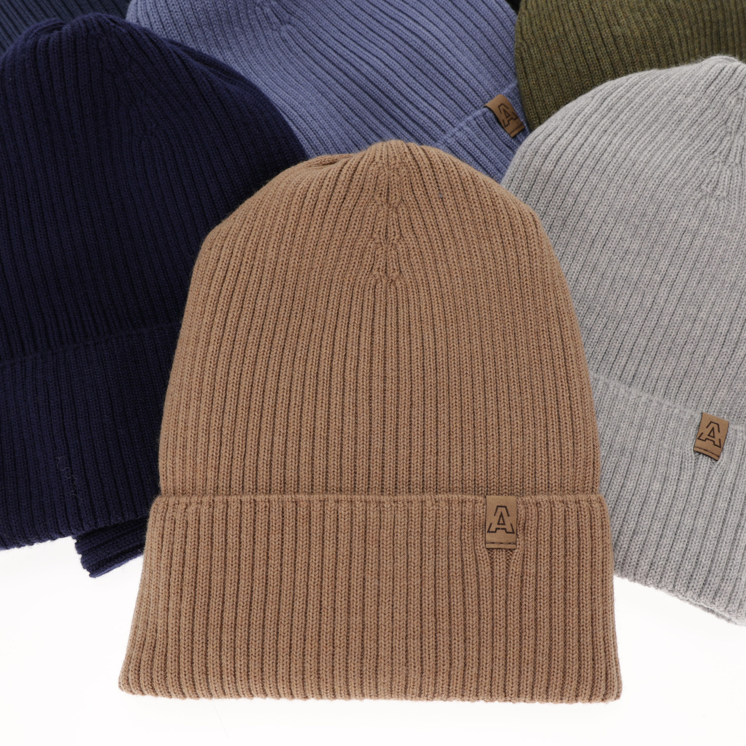 Czapka i komin dla chłopca jesienny, wiosenny komplet, niebieski, 100% wełniany merino Lemas