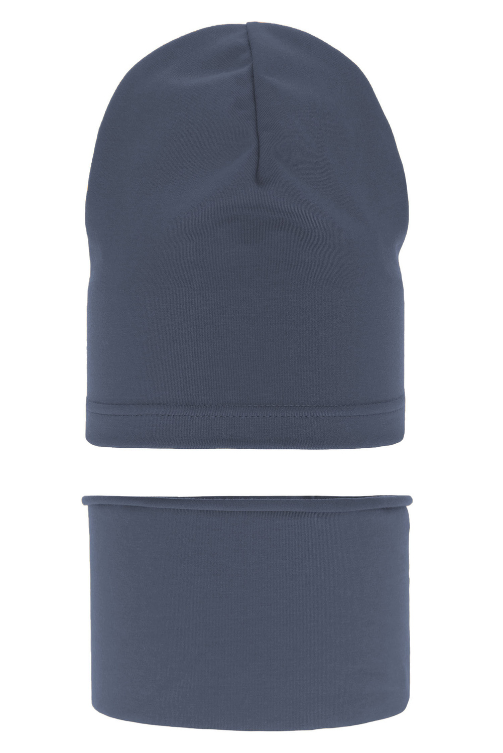 Czapka i komin dla chłopca jesienny, wiosenny komplet, szary, bawełniany Hazel