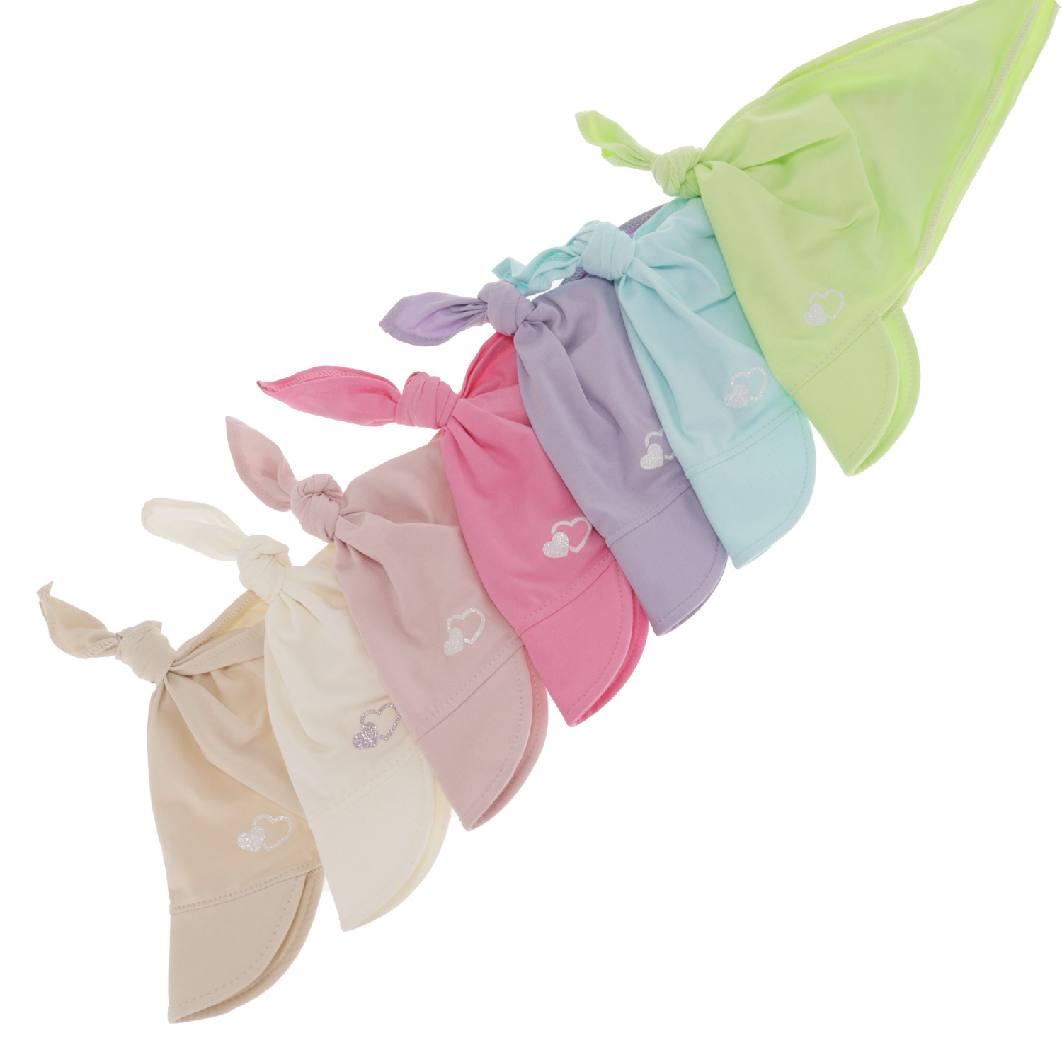 Chusta z daszkiem bawełniana dla dziewczynki, limonkowa Irene