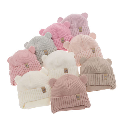 Czapka i szalik dla dziewczynki zimowy komplet, jasnoróżowy Alice