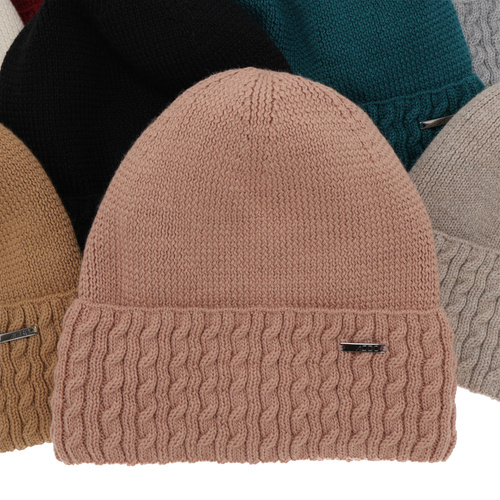 Czapka zimowa damska, szmaragdowa, z wełną merino Febe