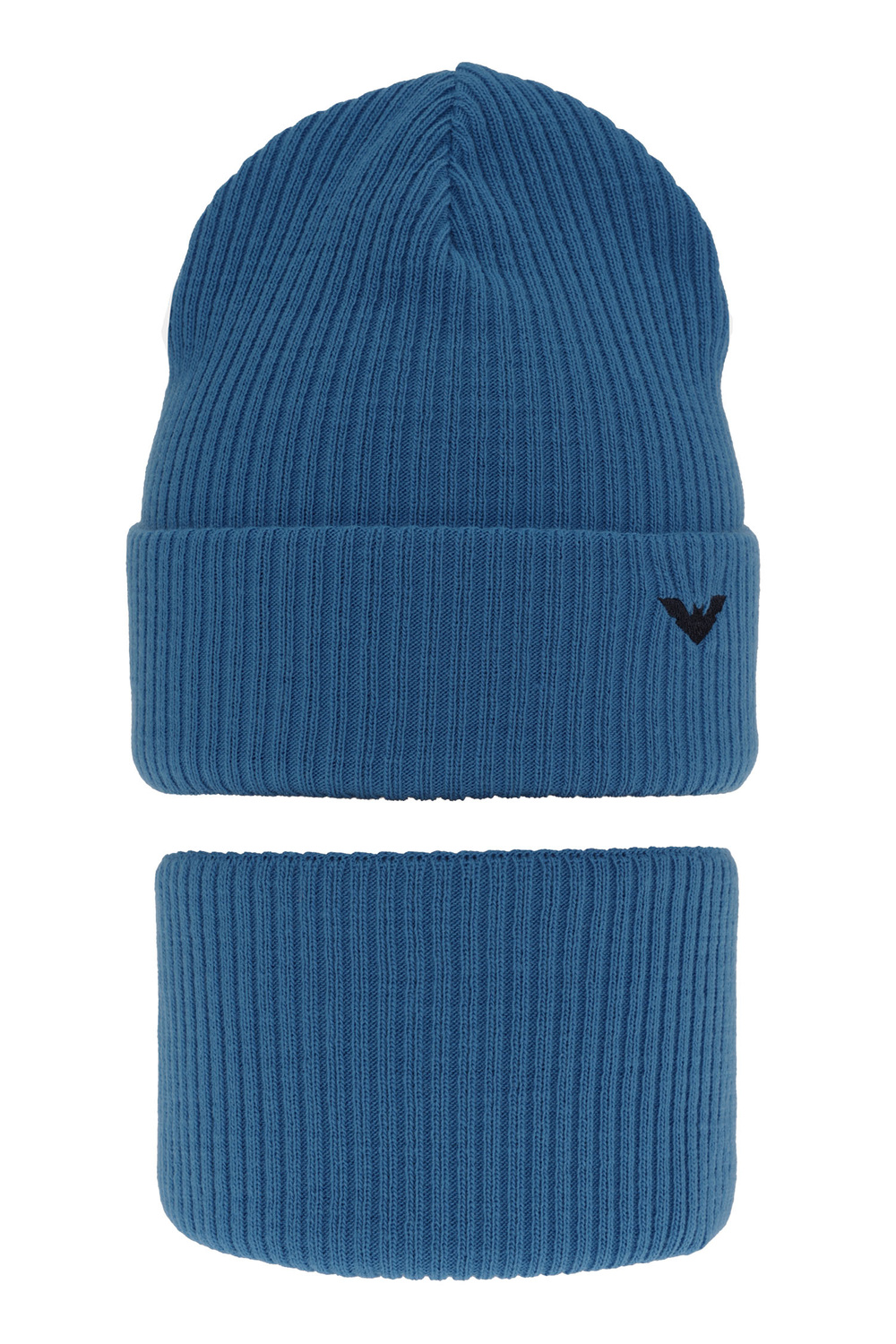 Czapka i komin dla chłopca zimowy komplet, niebieski Romeo