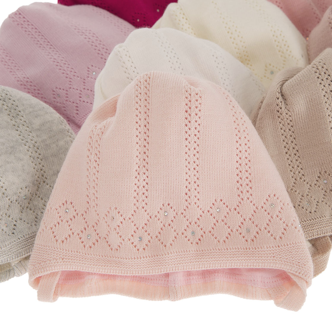 Czapka jesienna, wiosenna dla dziewczynki, różowa, wiązana Antila