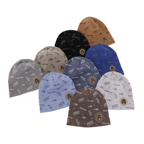 Czapka bawełniana dla chłopca jesienna, wiosenna, szara Tedi