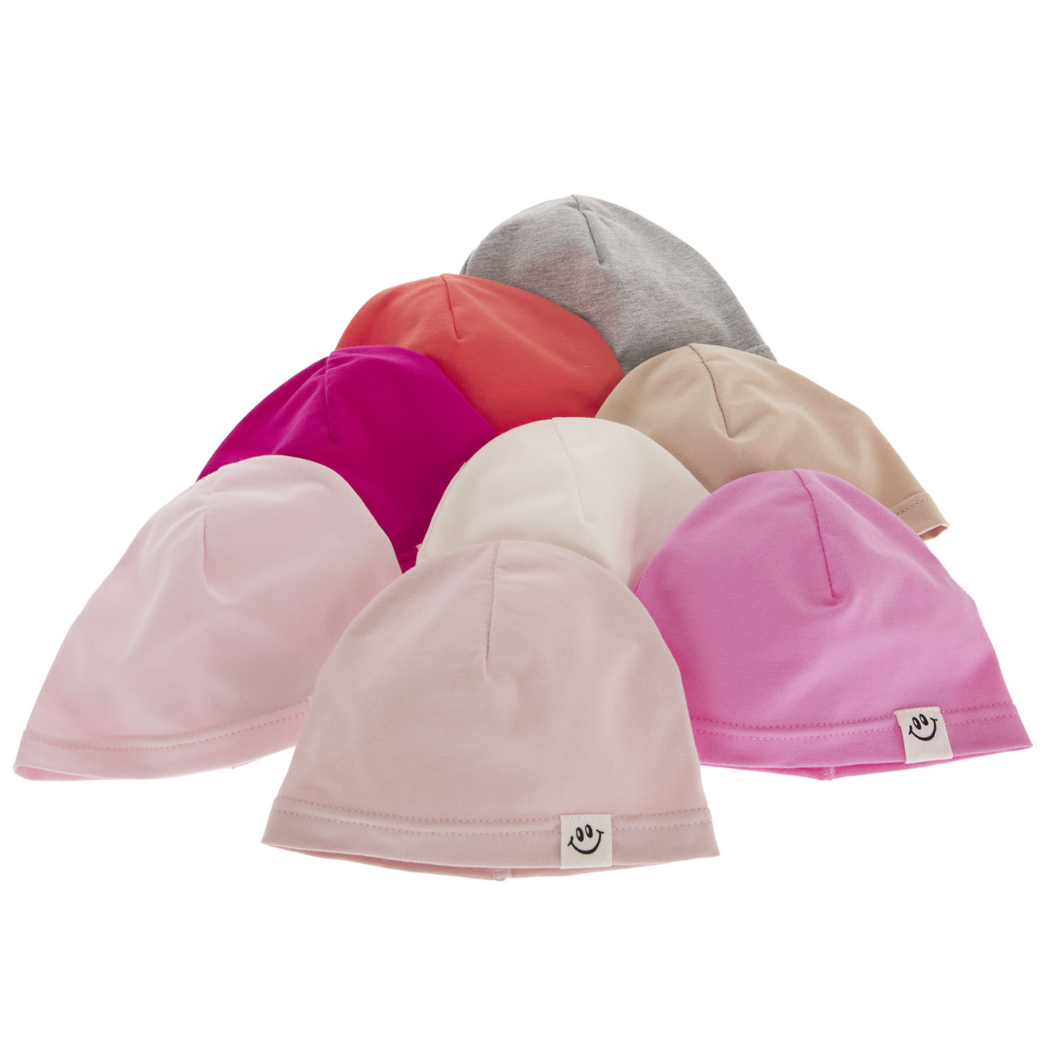 Czapka bawełniana dla dziewczynki jesienna, wiosenna, koralowa, Lili