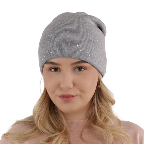 Czapka zimowa damska, camel, z wełną merino, Minerwa