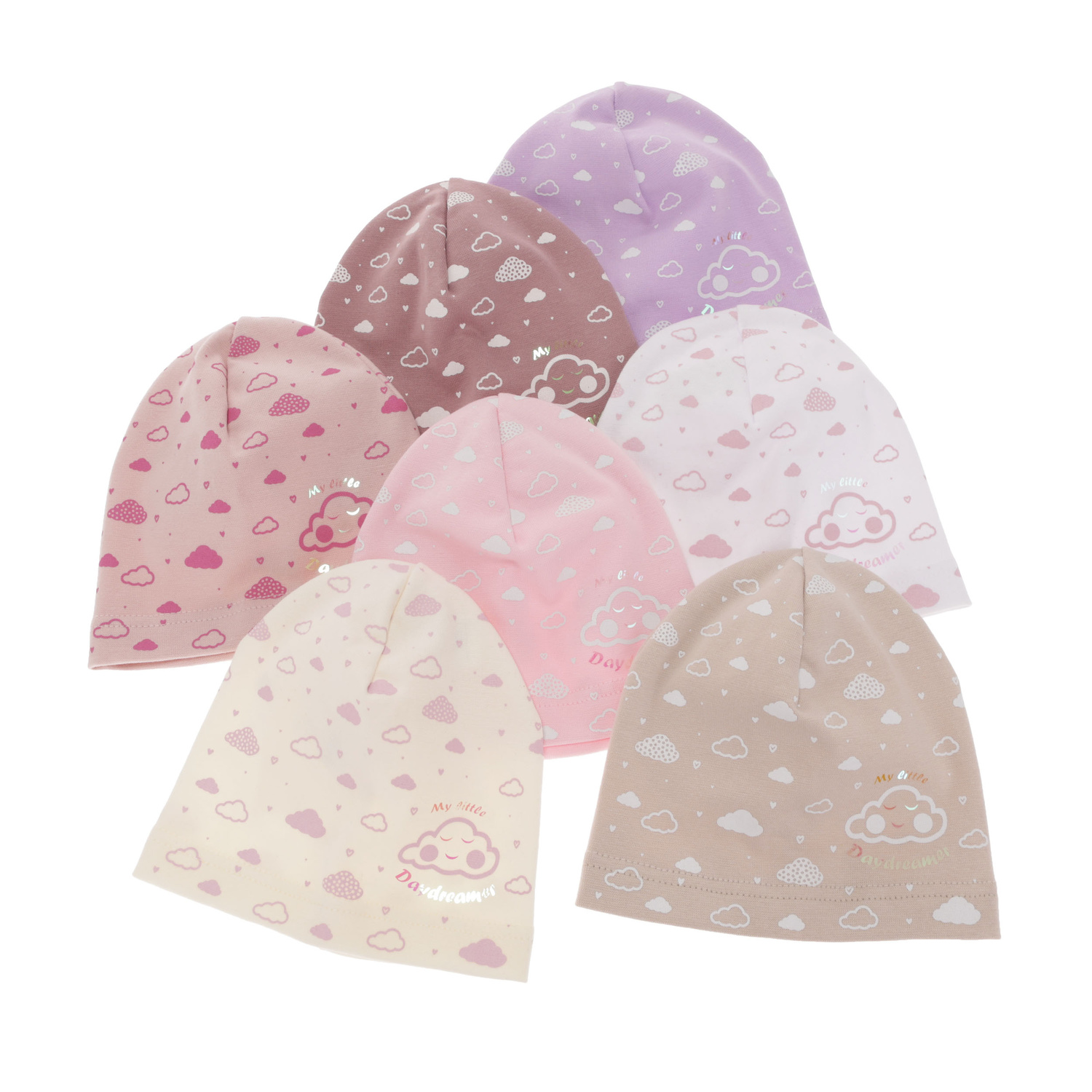 Czapka bawełniana dla dziewczynki jesienna, wiosenna, kremowa Klaudyna