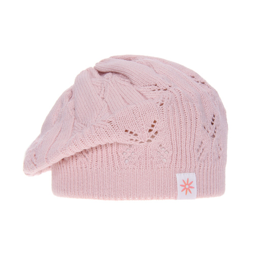Beret dla dziewczynki jesienny, wiosenny, różowy, Marcela