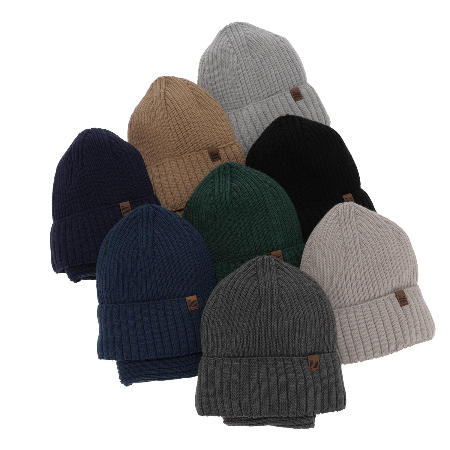 Czapka i komin dla chłopca zimowy komplet, granatowy, wełniany Metis