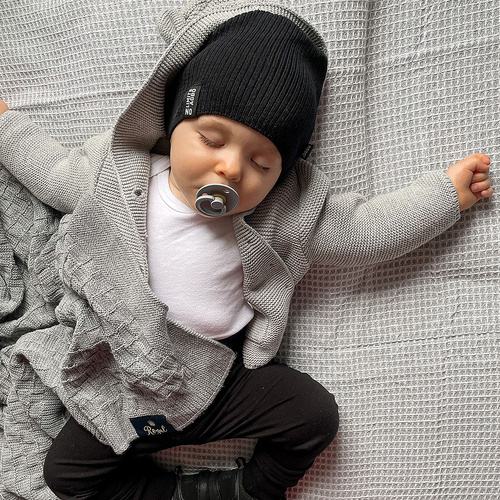 Czapka i komin dla chłopca jesienny, wiosenny komplet, z bawełną, szmaragdowy Tunis