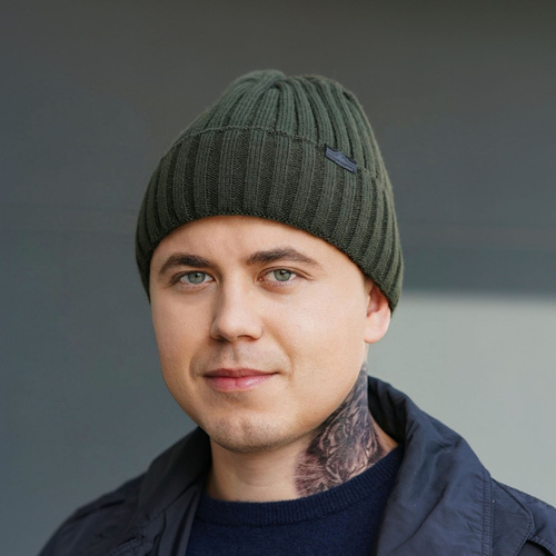 Czapka zimowa męska, camel, Vincent