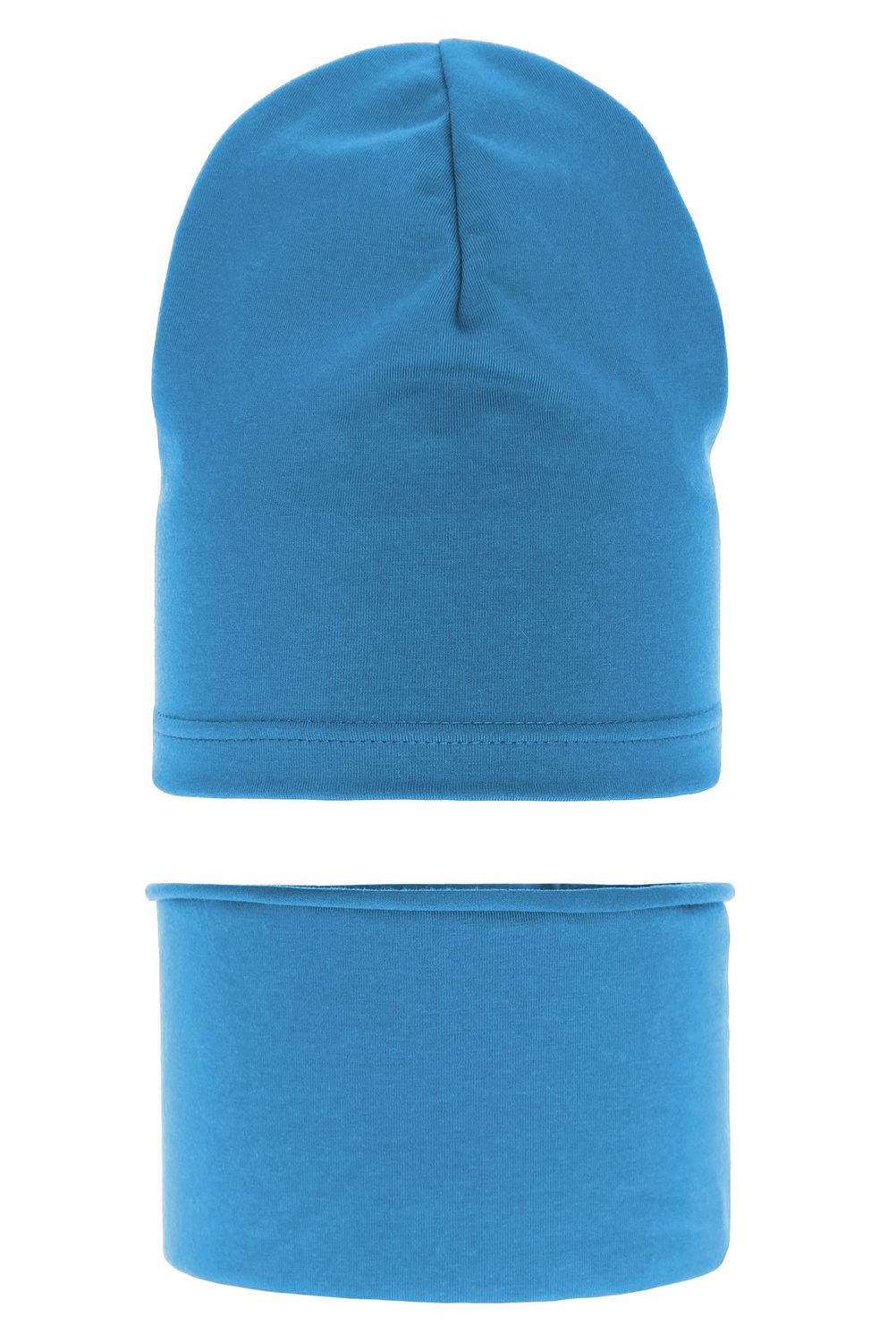 Czapka i komin dla chłopca jesienny, wiosenny komplet, niebieski, bawełniany Hazel
