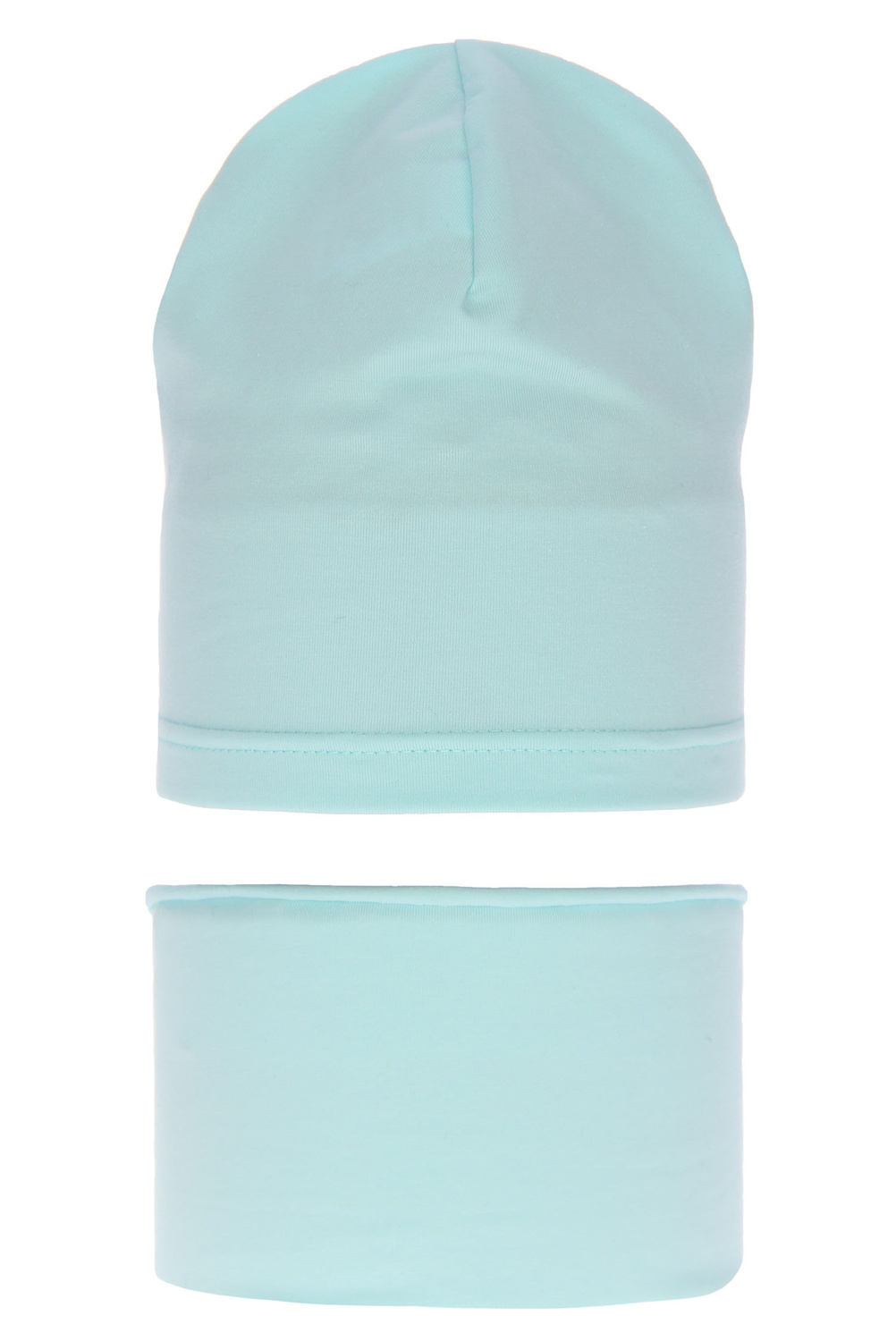 Czapka i komin dla dziewczynki jesienny, wiosenny komplet, miętowy, bawełniany Hazelka