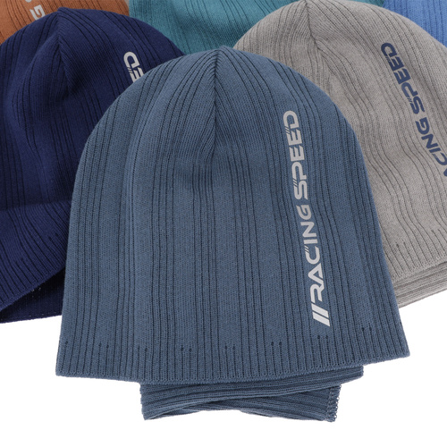 Czapka i komin dla chłopca jesienny, wiosenny komplet, z bawełną, czarny Kolorado