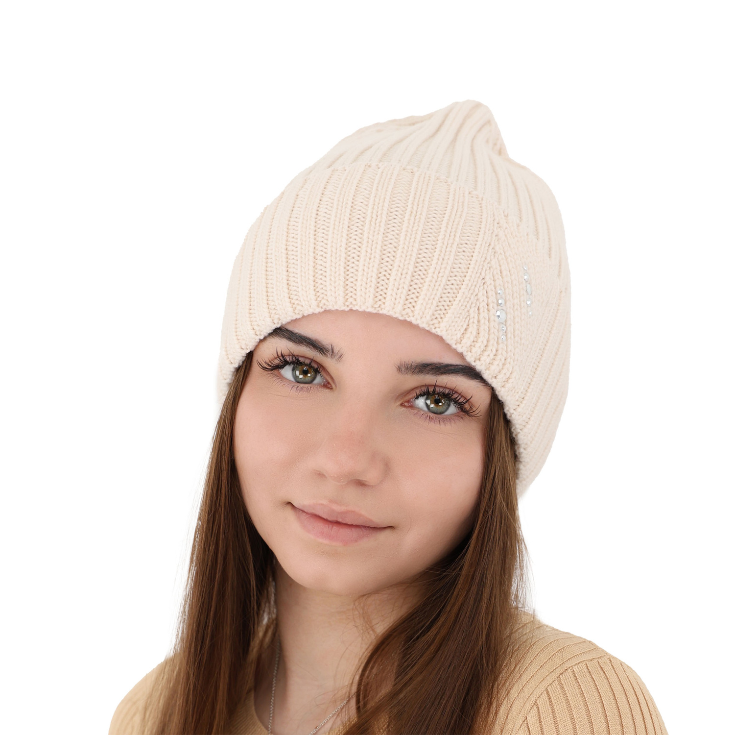 Czapka zimowa damska, różowa, 100% wełniana merino Ariga