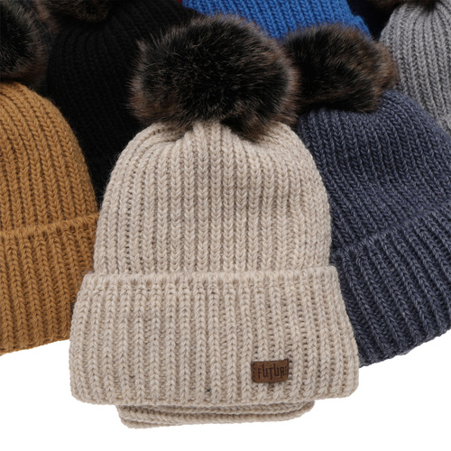 Czapka i komin dla chłopca zimowy komplet, zielony, z pomponem Wonder