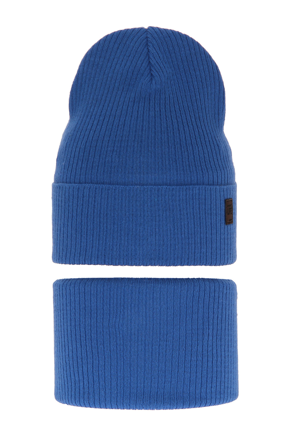 Czapka i komin dla chłopca jesienny, wiosenny komplet, z bawełną, niebieski Dragon