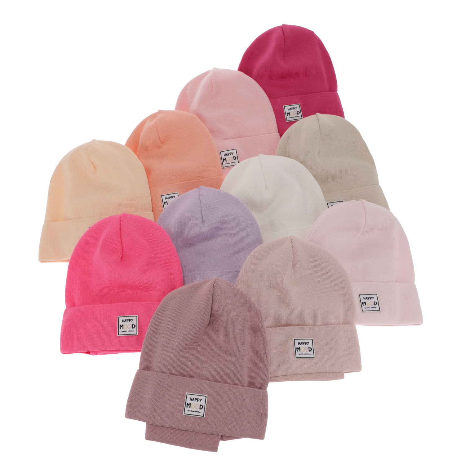 Czapka i komin dla dziewczynki jesienny, wiosenny komplet, z bawełną, jasnoróżowy, Mersila