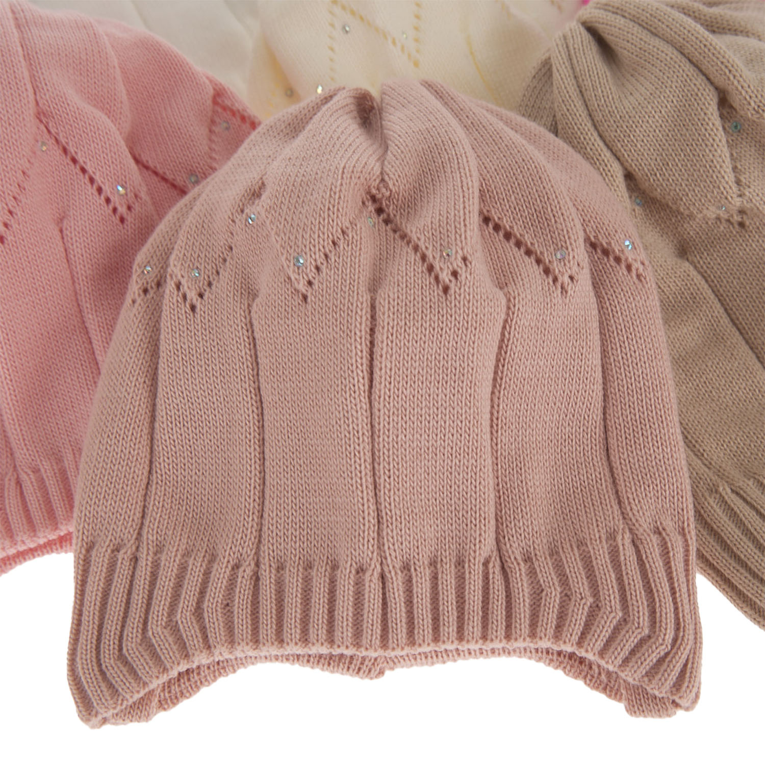 Czapka jesienna, wiosenna dla dziewczynki, liliowa, wiązana Mercja