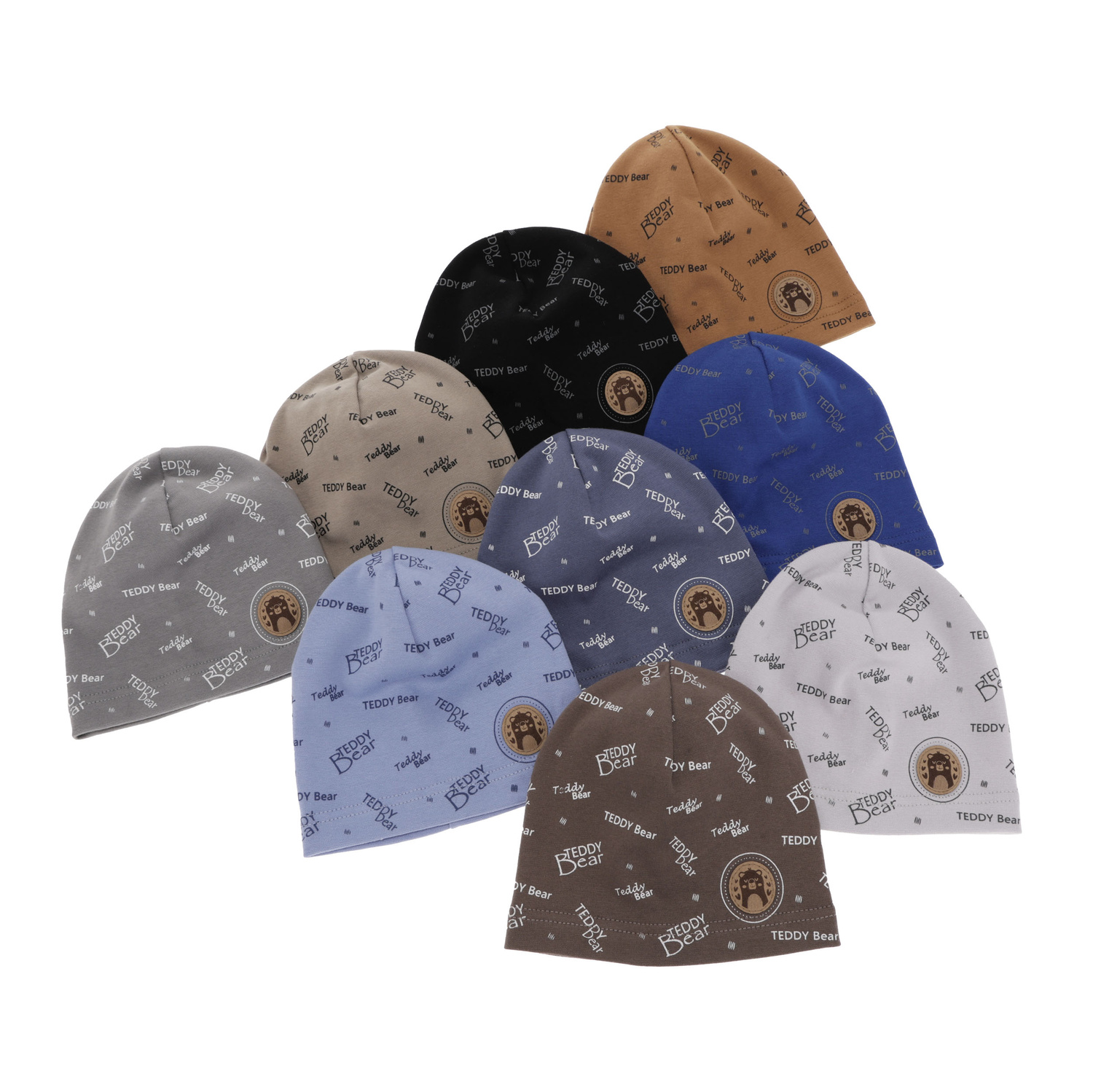 Czapka bawełniana dla chłopca jesienna, wiosenna, szara Tedi