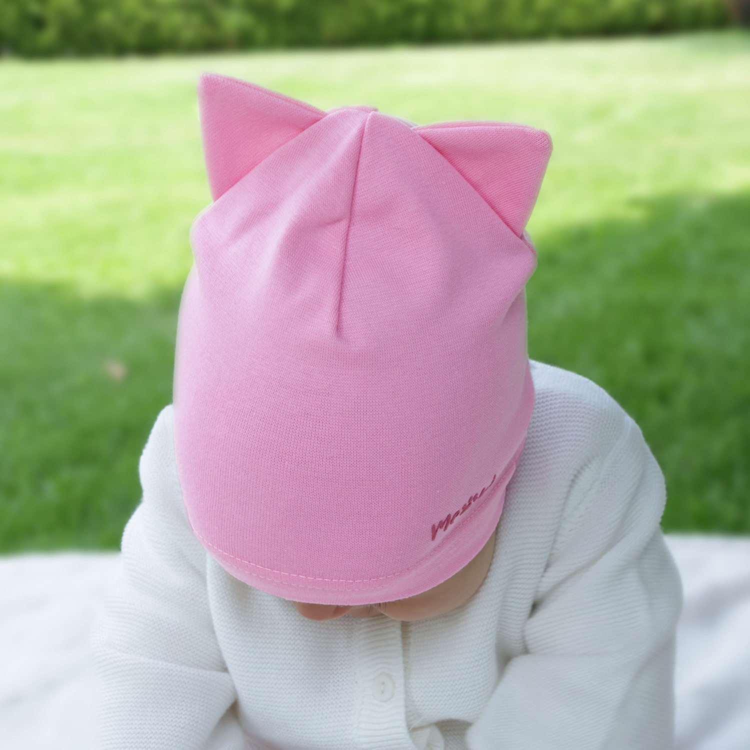 Czapka bawełniana jesienna, wiosenna dla dziewczynki, różowa Jaspera