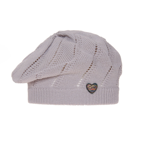 Beret dla dziewczynki jesienny, wiosenny, szary Hilda