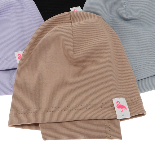 Komplet jesienny, wiosenny dla dziewczynki: czapka i komin, bawełniany, beżowy Rumilla