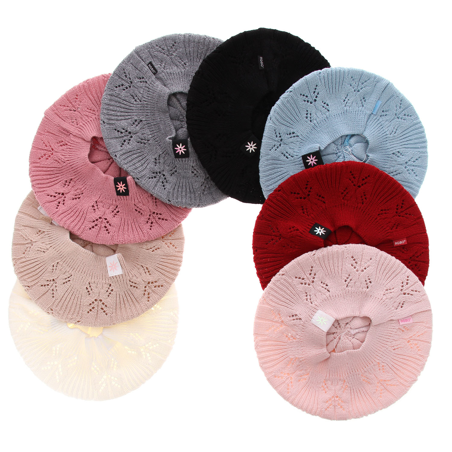 Beret dla dziewczynki jesienny, wiosenny, różowy, Marcela