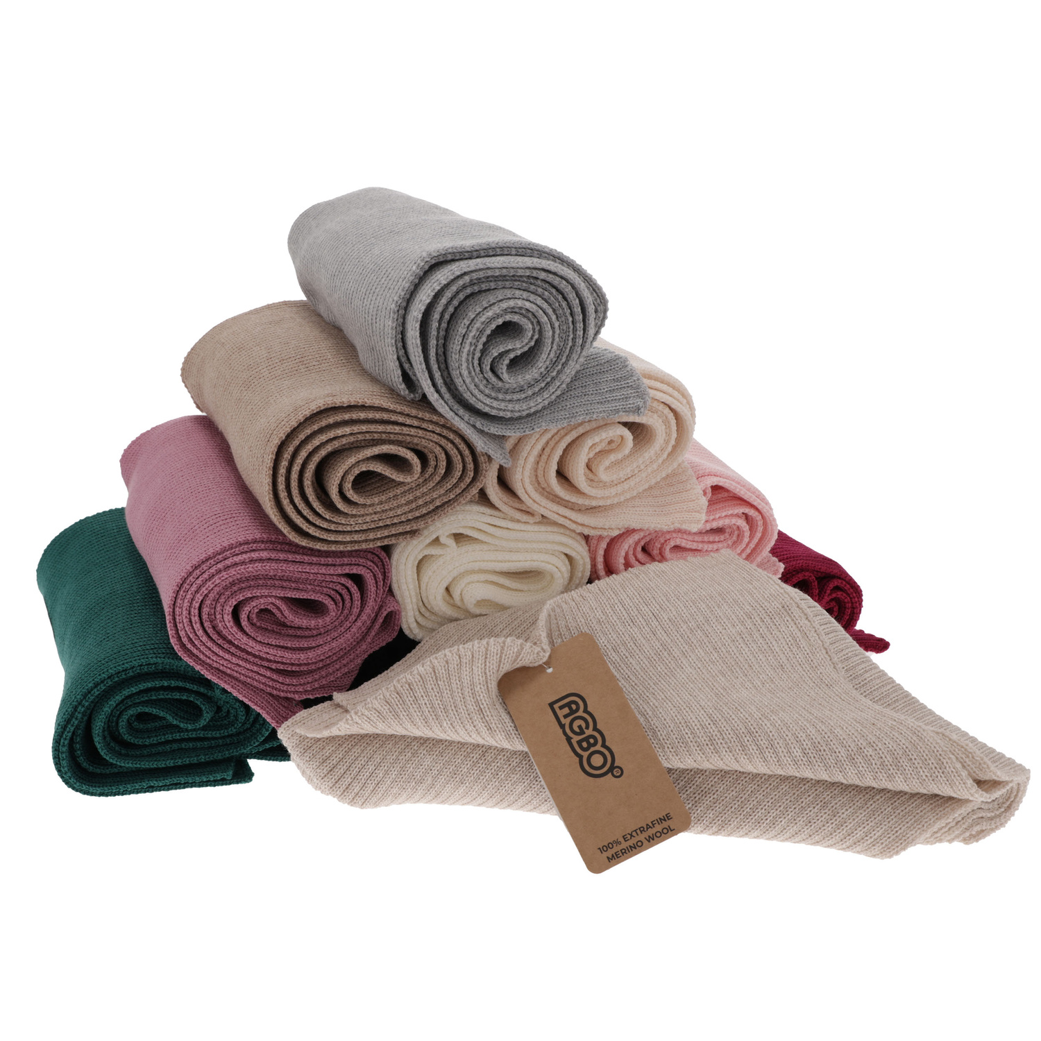 Szalik zimowy damski, szary, 100% wełniany merino Jessica