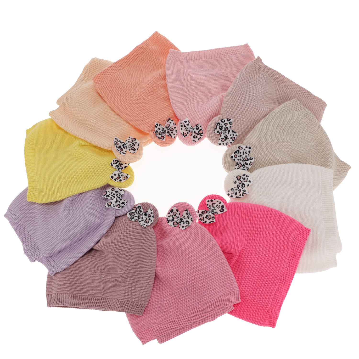 Czapka i komin dla dziewczynki jesienny, wiosenny komplet, z bawełną, biały, Nicolette