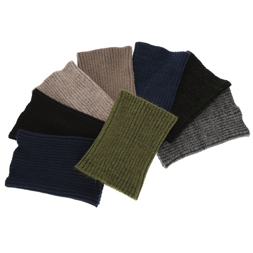 Komin zimowy męski, ciemnobeżowy, z wełną merino, Best