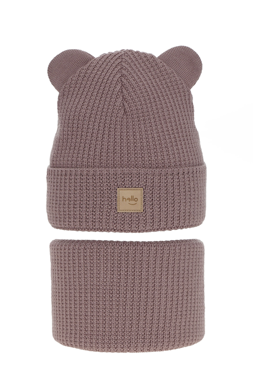 Czapka i komin dla dziewczynki zimowy komplet, wrzosowy Harper