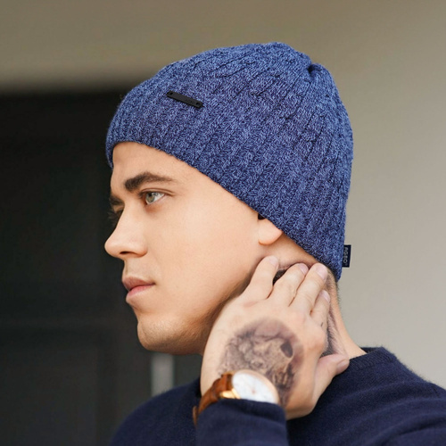 Czapka zimowa męska, khaki, Mishel