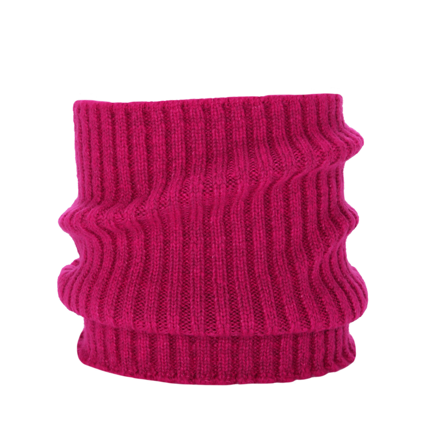 Komin zimowy damski, amarantowy, z wełną merino, Besta