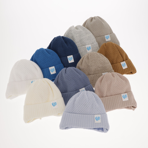 Czapka jesienna, wiosenna dla chłopca, niebieska, wiązana Galvani