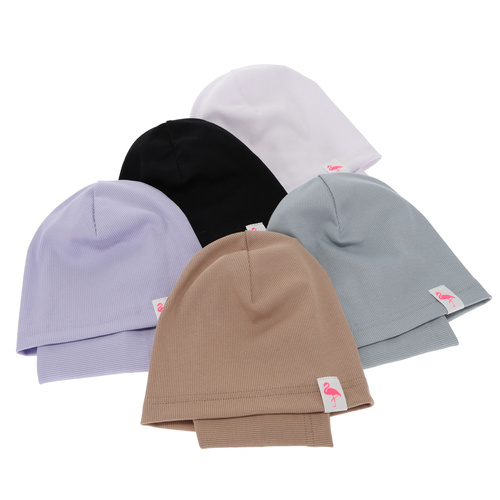 Komplet jesienny, wiosenny dla dziewczynki: czapka i komin, bawełniany, beżowy Rumilla