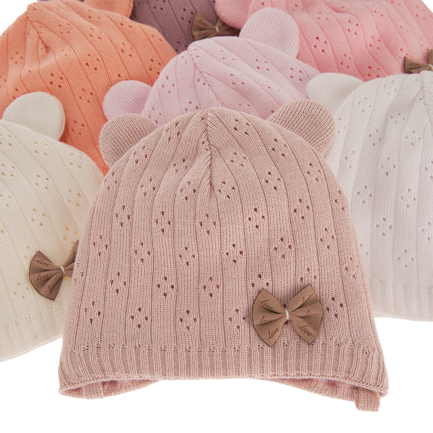 Czapka jesienna, wiosenna dla dziewczynki, z bawełną, wrzosowa, wiązana Lotta