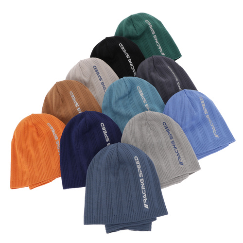 Czapka i komin dla chłopca jesienny, wiosenny komplet, z bawełną, czarny Kolorado