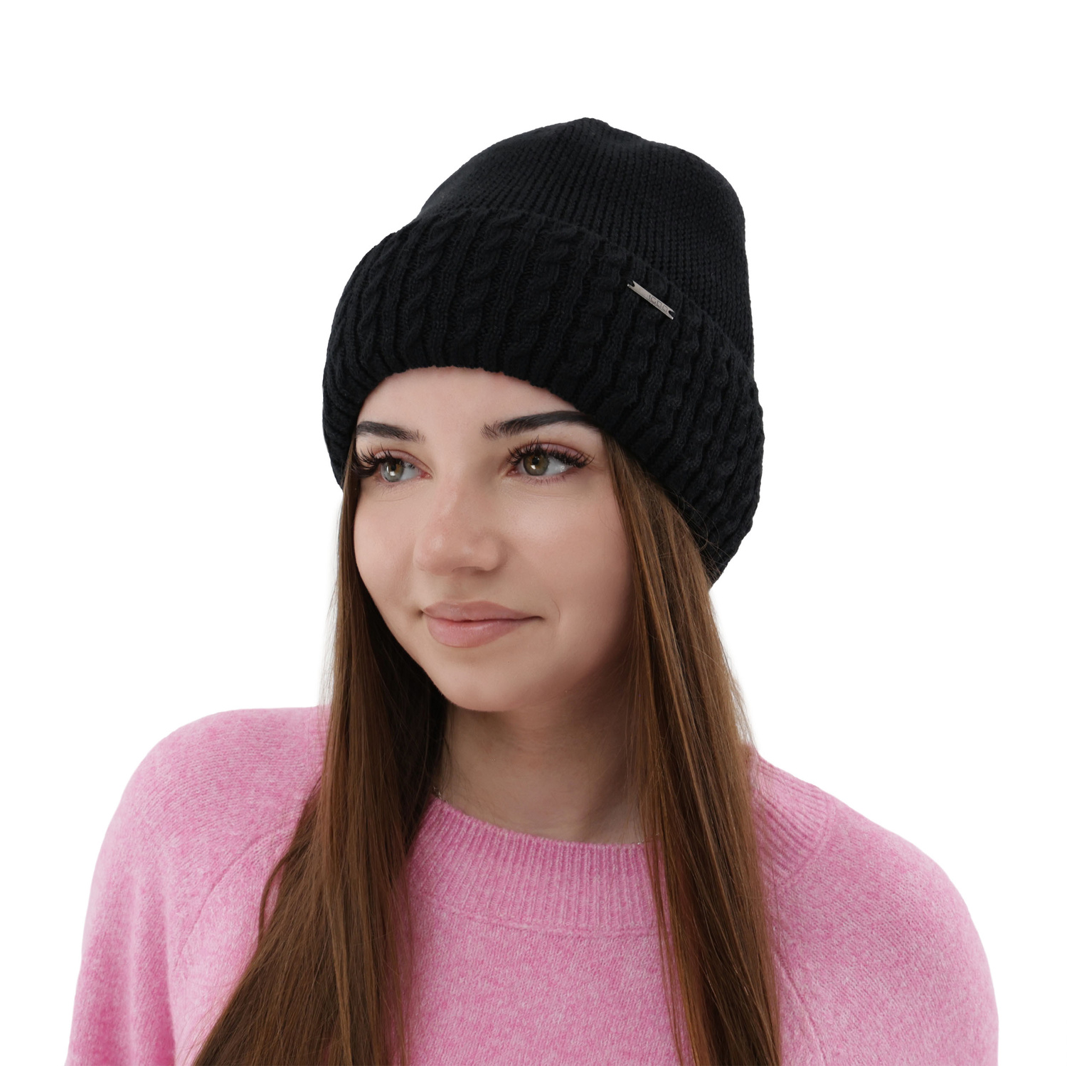 Czapka zimowa damska, beżowa, z wełną merino Febe