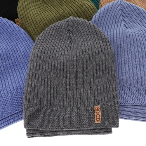 Czapka i komin dla chłopca jesienny, wiosenny komplet, niebieski, 100% wełniany merino Chester