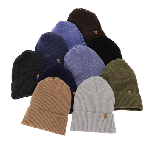 Czapka i komin dla chłopca jesienny, wiosenny komplet, niebieski, 100% wełniany merino Lemas