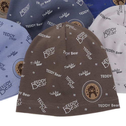 Czapka bawełniana dla chłopca jesienna, wiosenna, szara, Tedi