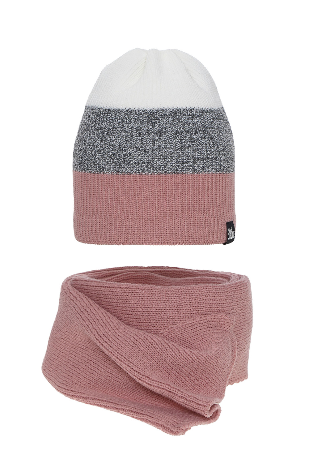 Czapka i szalik dla dziewczynki zimowy komplet, różowy Kourtney