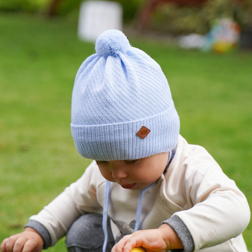 Czapka jesienna, wiosenna dla chłopca, khaki, wiązana Halmin