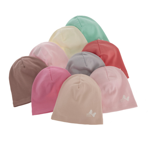 Czapka bawełniana jesienna, wiosenna dla dziewczynki, koralowa Margaret