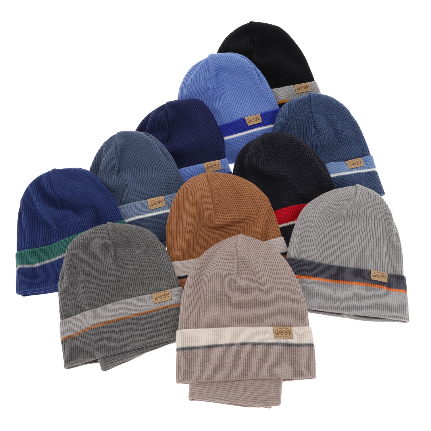 Czapka i komin dla chłopca jesienny, wiosenny komplet, z bawełną, granatowy Antonio