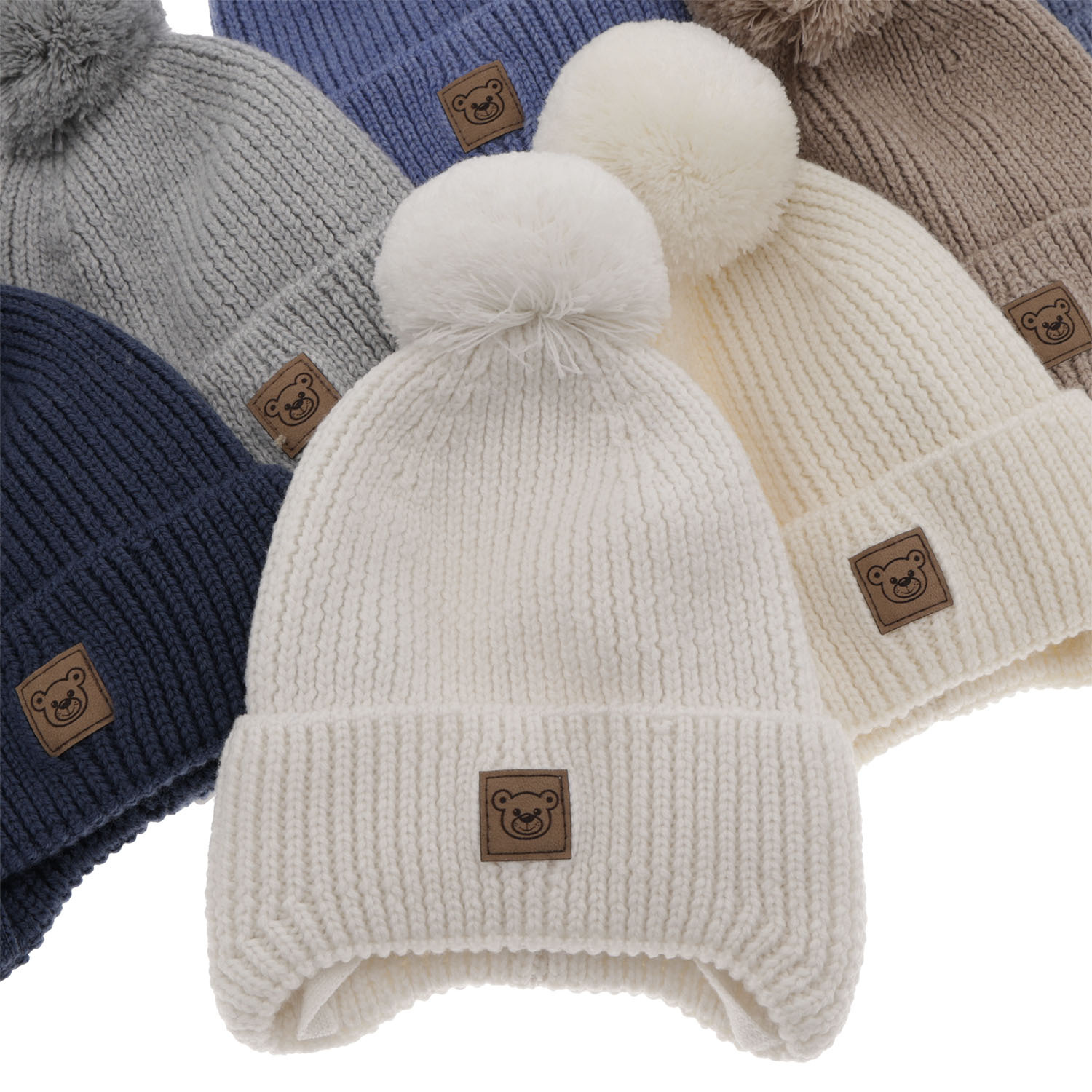 Czapka zimowa dla chłopca, szara, 100% wełniana merino, podszyta wełnianym polarem, wiązana Tacco